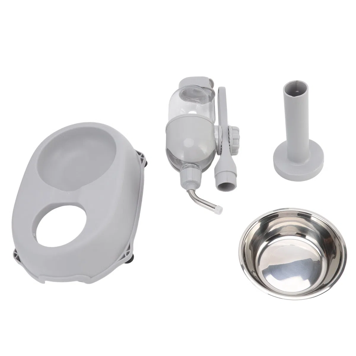 Goshyda Cuenco Dispensador de Agua para Mascotas, 500 Ml, 2 en 1, Multifuncional, Desmontable, Ajustable en Altura, Alimentador de Agua Automático con Soporte para Perros y Gatos