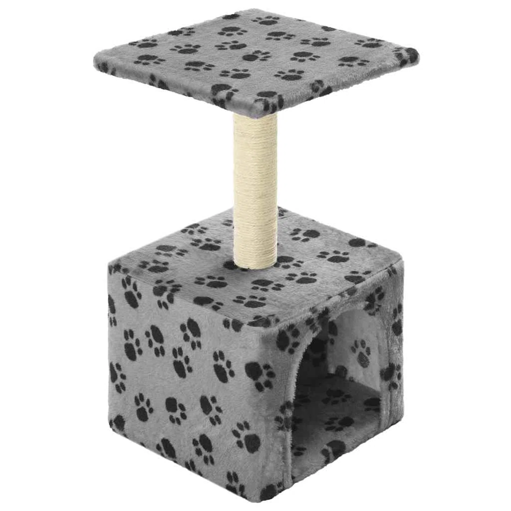 Árbol rascador pequeño de 55 cm con cueva de sisal, color gris