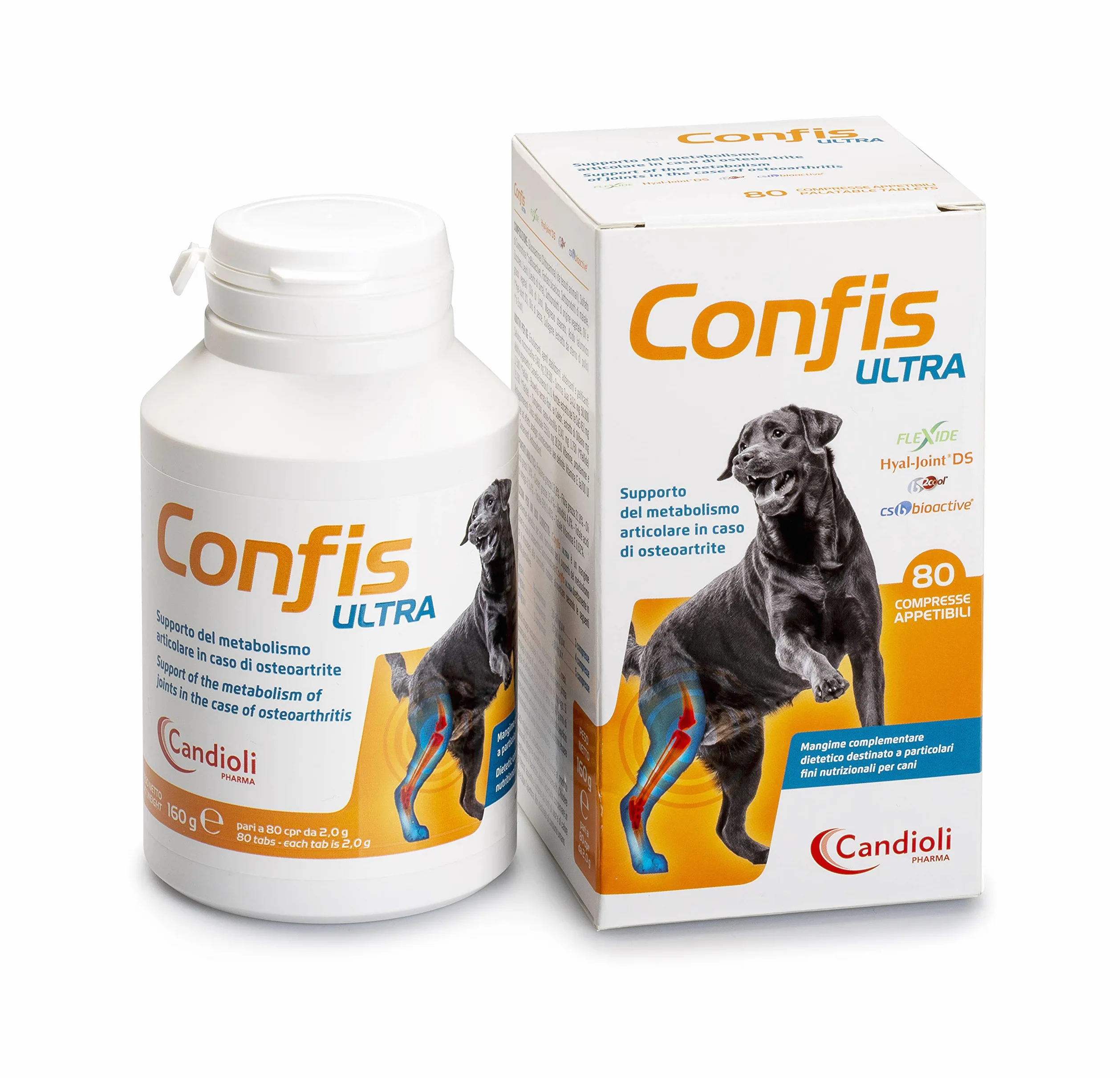 Candioli Confis Ultra Suplemento para Perros y Gatos, 80 Unidades