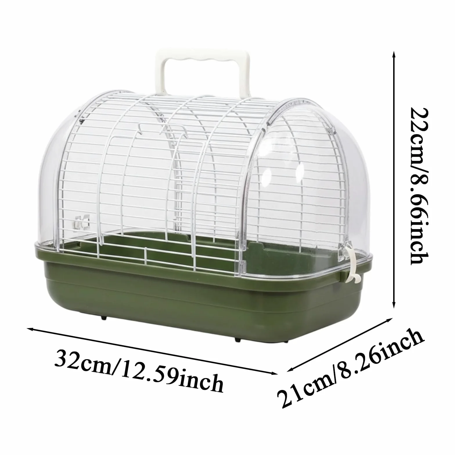 Transportín para Aves de Transporte con Posadero y Ventana Transparente | Jaula Para Conuros Y Otras Aves para Periquito Canario Cacatúa Ninfa y Dragón Barbudo