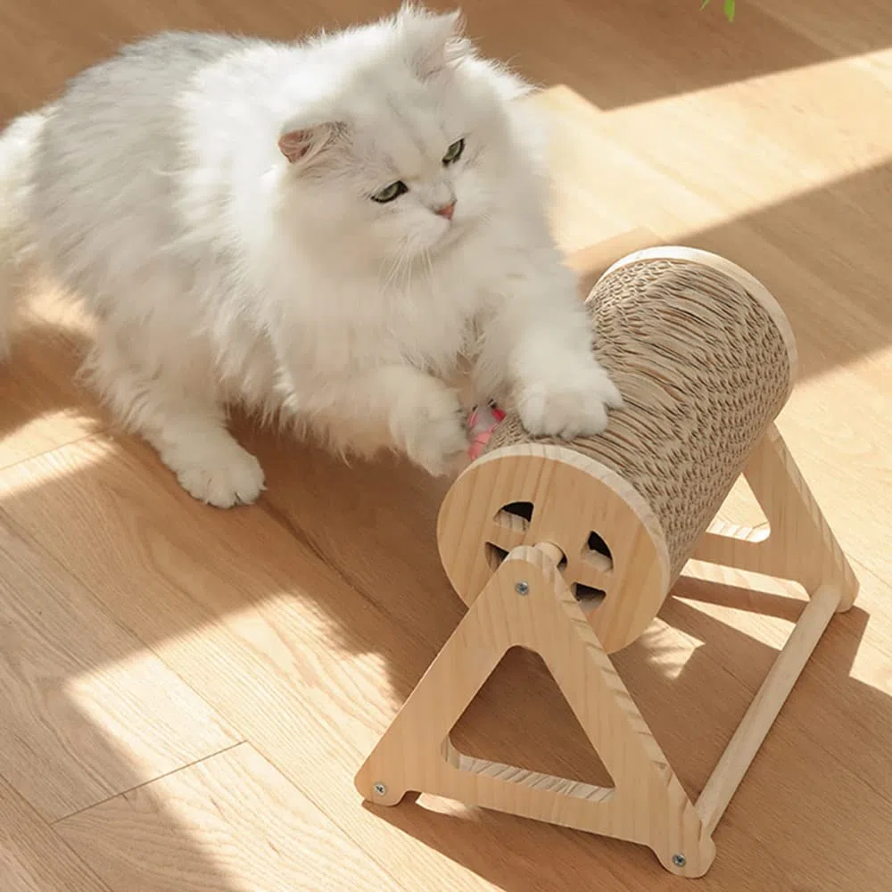 Juguete para Mascotas Noria Gato Pata Columna Gato Garra Interactiva Ejercicio De Molienda Papel Corrugado Natural Resistente Al Desgaste