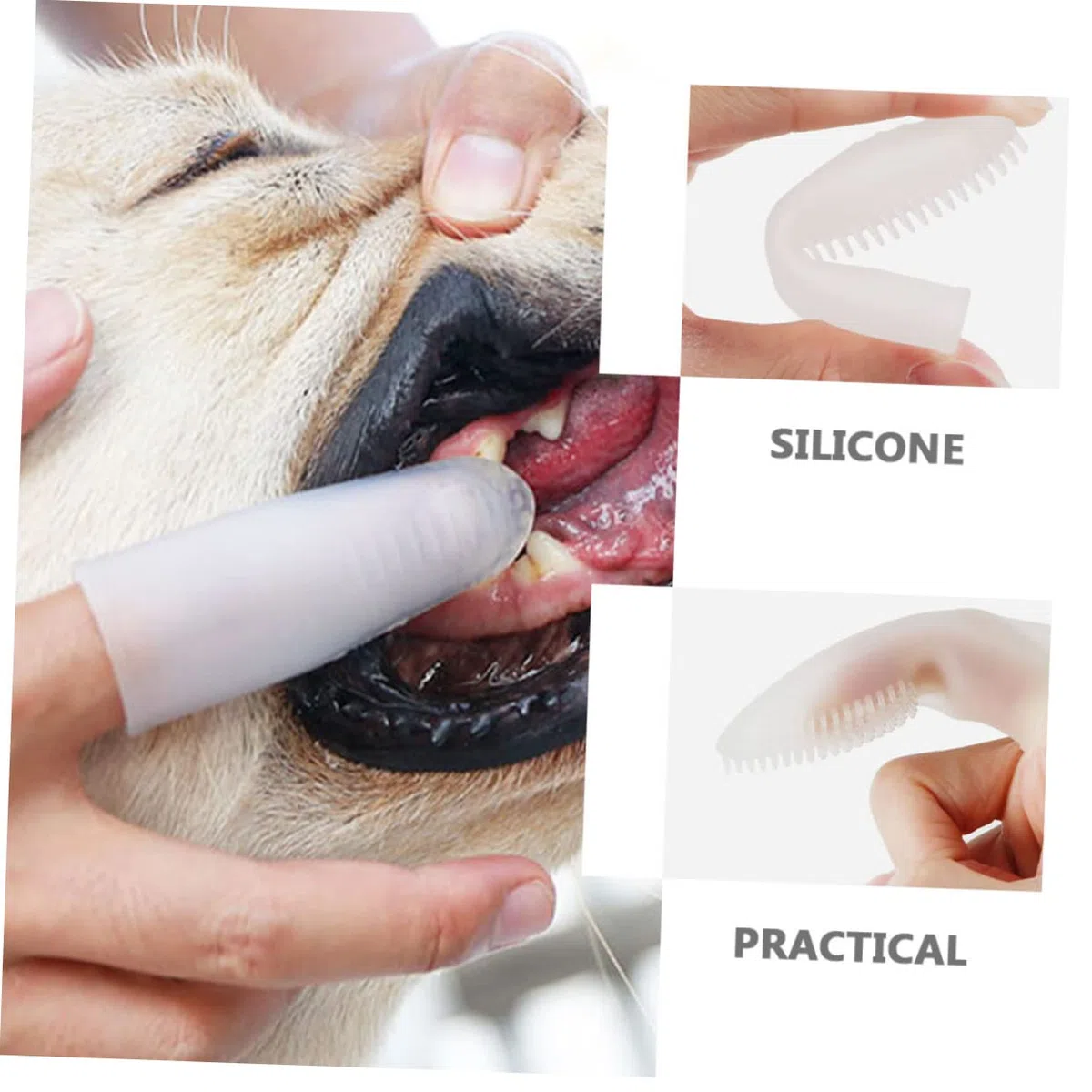 POPETPOP 4piezas Cepillo De Dedo Para Perros De Silicona Transparente Herramienta De Cuidado Para Mascotas Limpieza Efectiva De Dientes y Encías Para Perros y Cachorros