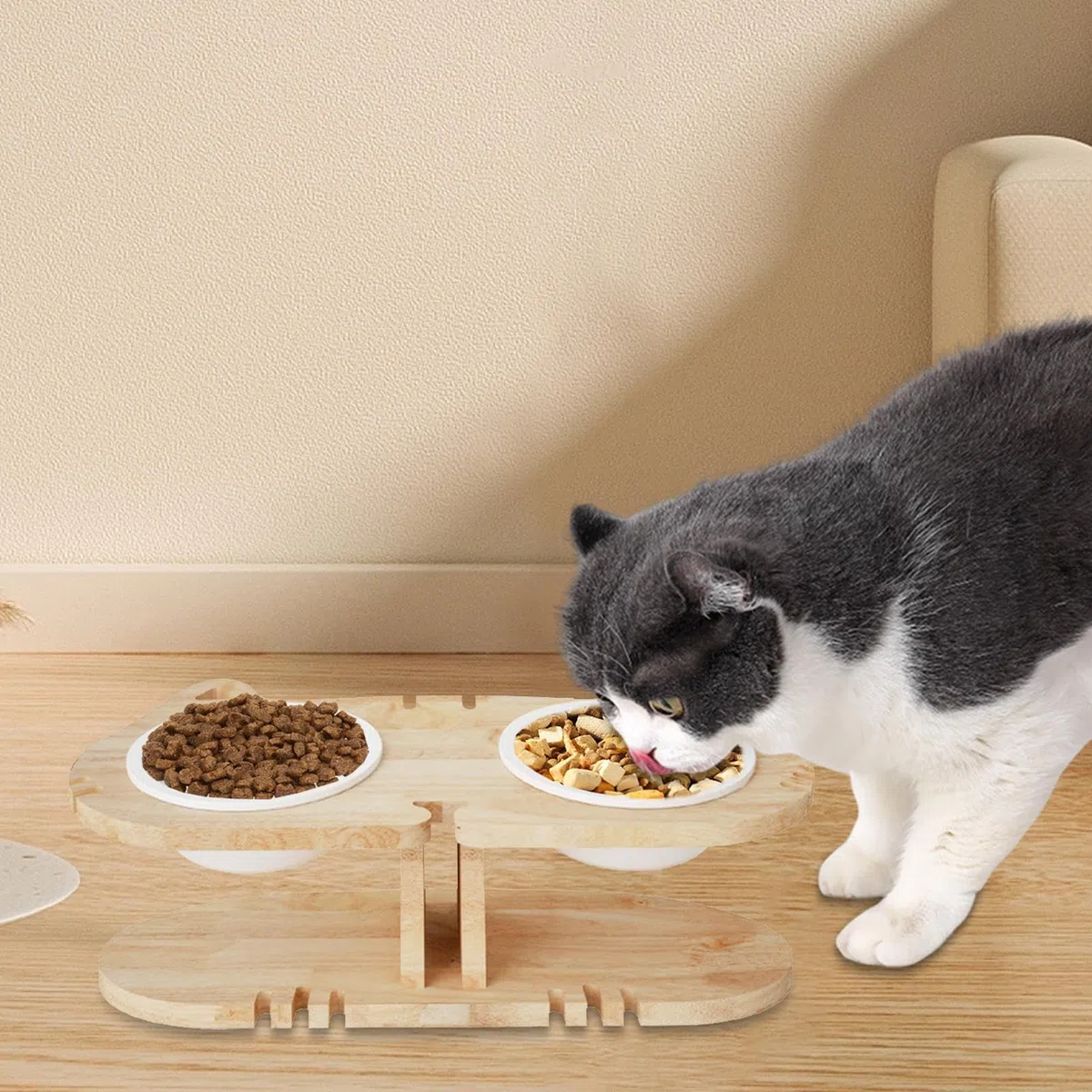 Cuencos Elevados Para Gatos Alimentador Para Mascotas Con Protección De La | Cuenco De Comida Elevado E Inclinado Para Gatitos Para En Interior Área Doméstica Y Dormitorio