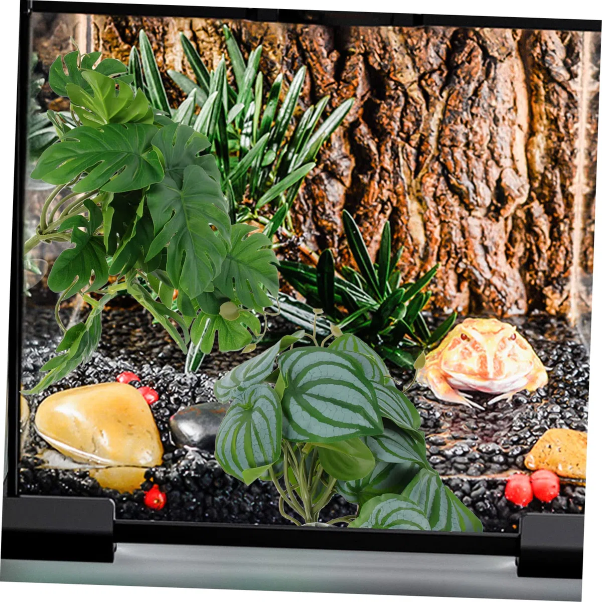DOITOOL 4piezas Artificiales De Succión para Reptiles Decoraciones Naturales para Terrarios y Acuarios Simulación De Lifelike