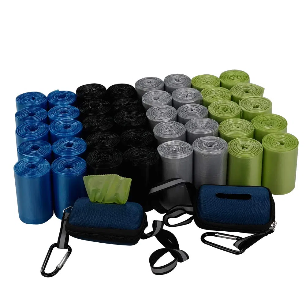 Obston 1400 - Bolsas de basura para perros con 2 dispensadores gratis, bolsas de excrementos de colores