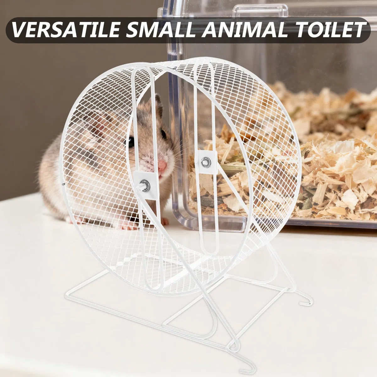 Rueda Ejercicio Silenciosa para Hámster y Pequeños Roedores Metal Instalación Fácil Compatible con Jerbos y Ratones Juguete para Actividad Saludable