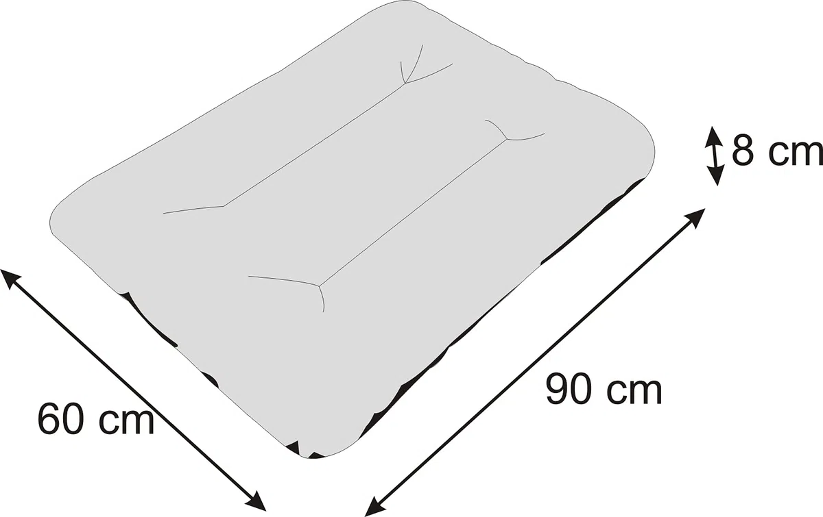 PillowPrim Colchón para perros, sofá para perros, cojín para perros, colchón para perros, cama para mascotas, cama suave, cojín R1-90 x 60 cm, grafito a cuadros