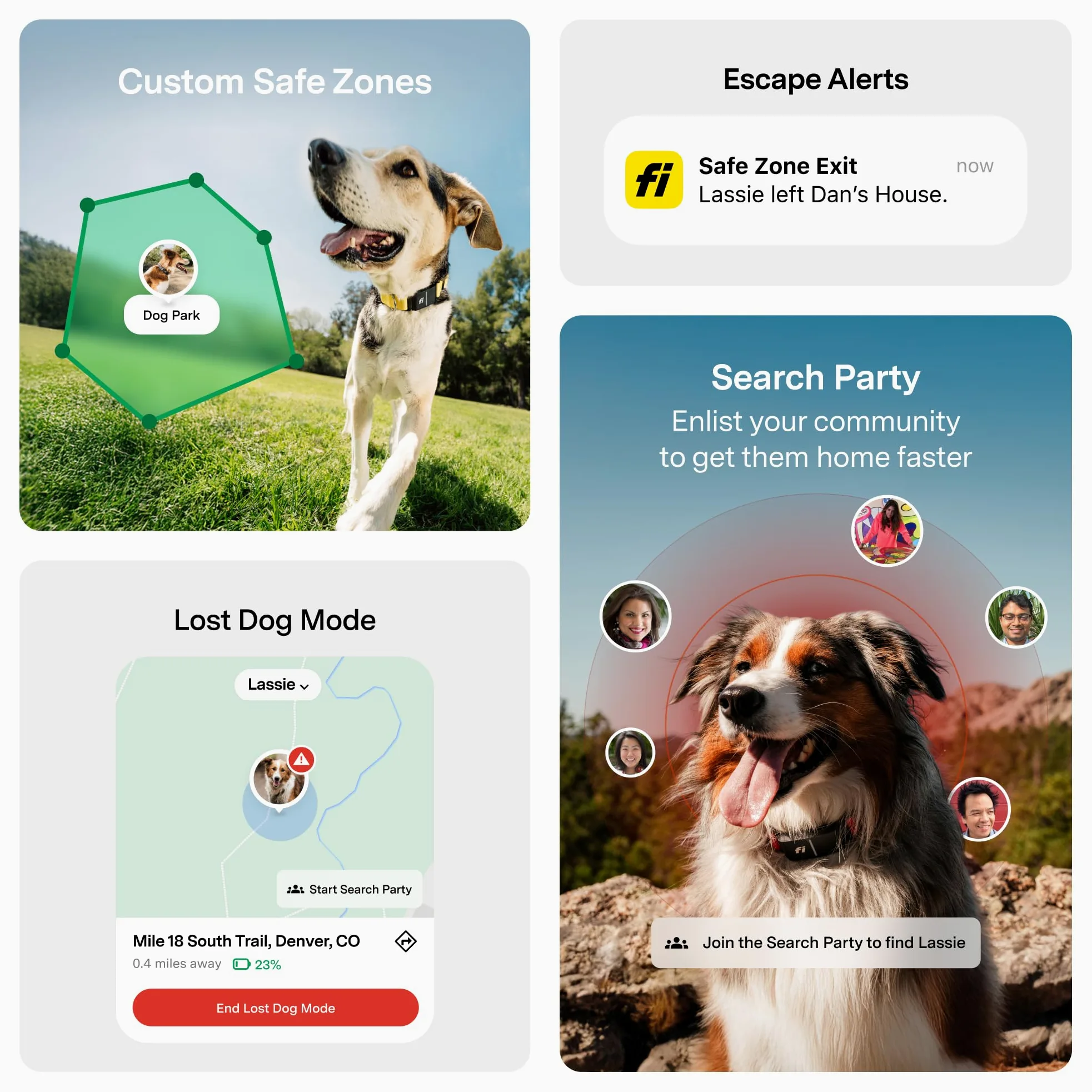 Collar rastreador inteligente para perros de la serie Fi 3+ [Miembrosía de 6 meses incluida] GPS para perros, monitor de salud y comportamiento AI, valla virtual, alertas de escape, resistente al agua
