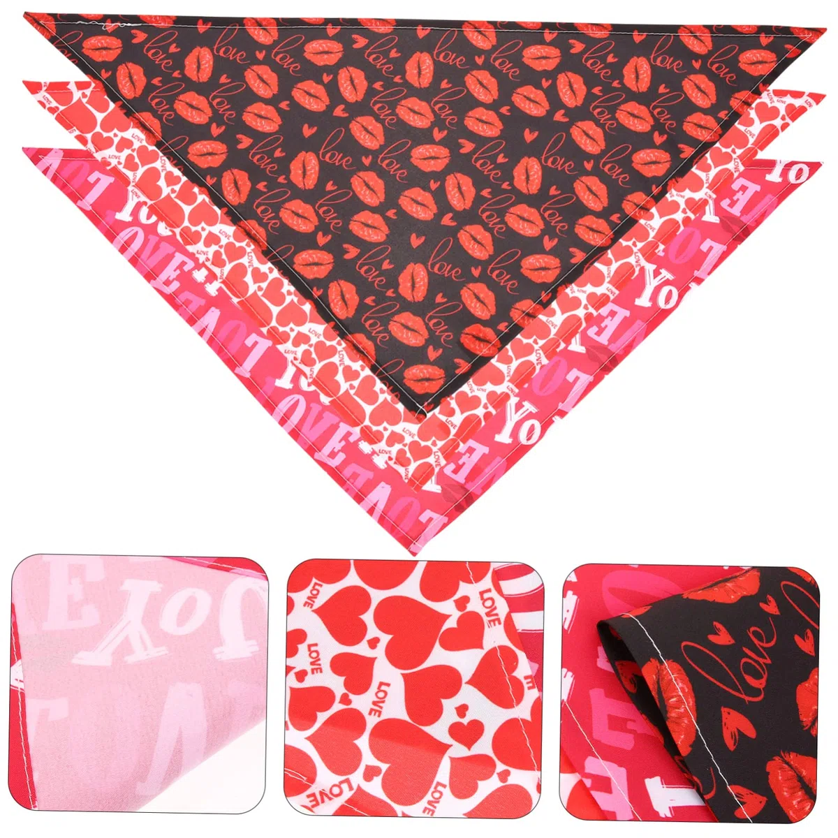 ABOOFAN 5 Juegos De Pañuelos Triangulares para Perro Disfraces De San Valentín Baberos para Mascotas (3 Unidades X 5)