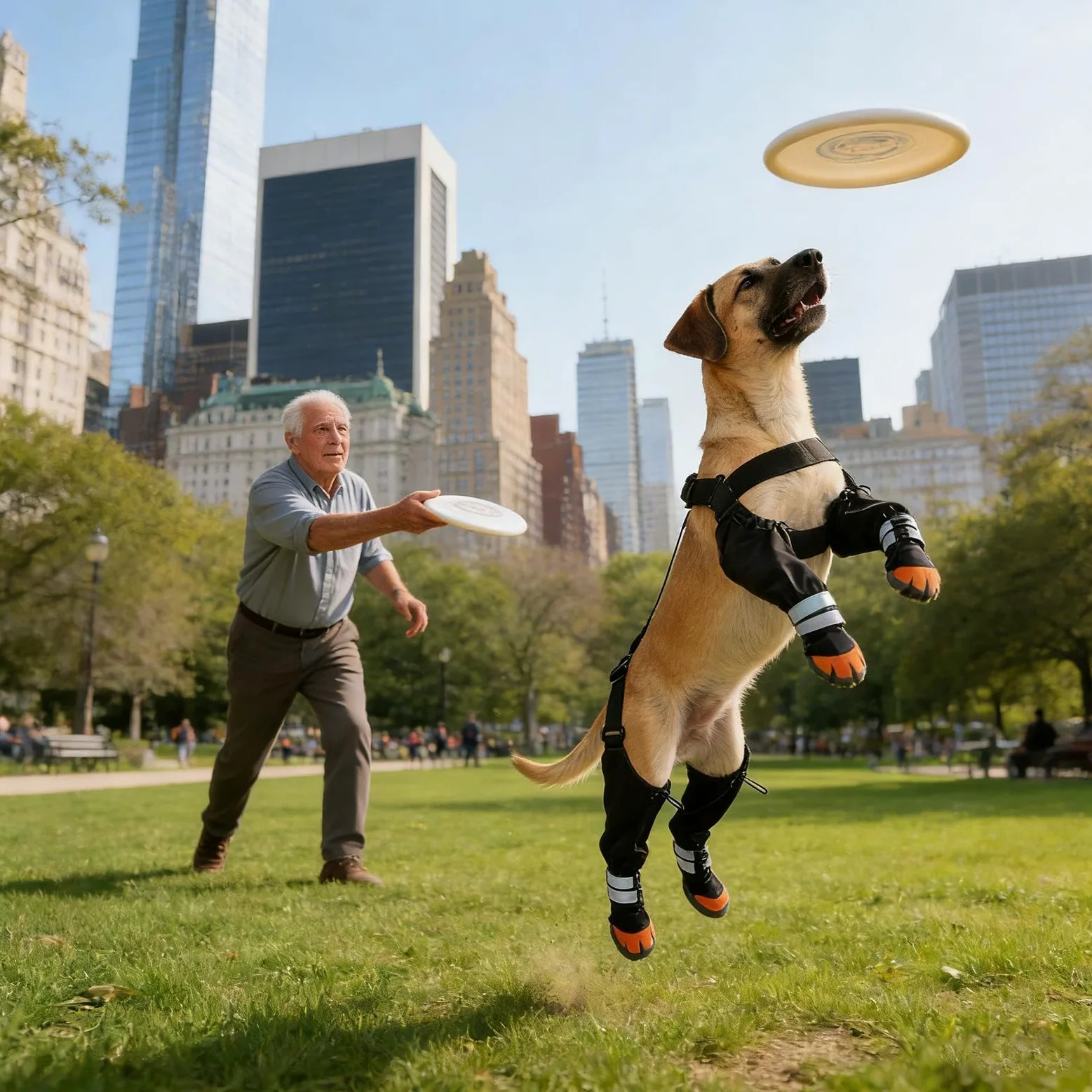 Dog Boots with Suspenders - Adjustable Waterproof Shoes