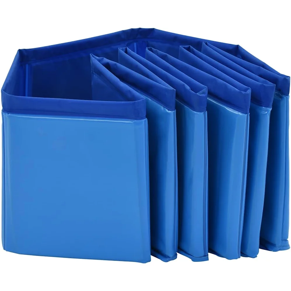 Piscina para perros plegable azul 80 x 20 cm PVC antideslizante, piscina infantil resistente para mascotas, interior y exterior, ideal para verano, accesorios para perros para refrescarse y