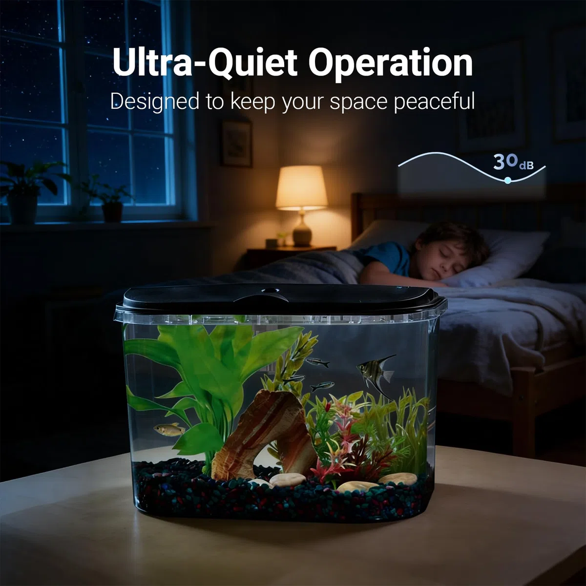 Koller Products Kit de acuario de 5 galones con iluminación LED y filtro de potencia, ideal para una variedad de peces tropicales