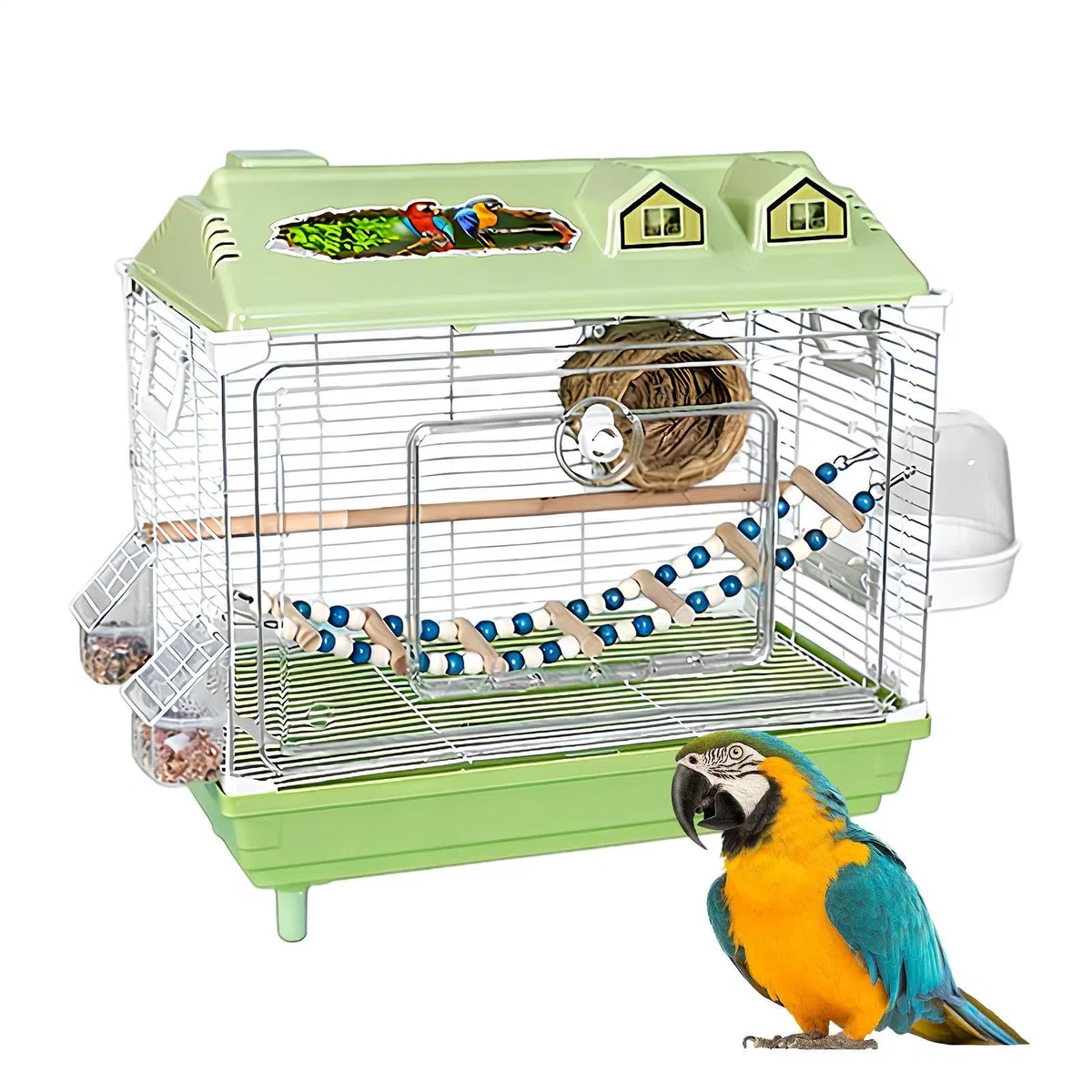 Jaula de viaje para pájaros: recinto de transporte para pájaros, alojamiento de aves de compañía, refugio para el vuelo de mascotas, espacio para mantener loros | Jaula de viaje, movimiento sin estrés