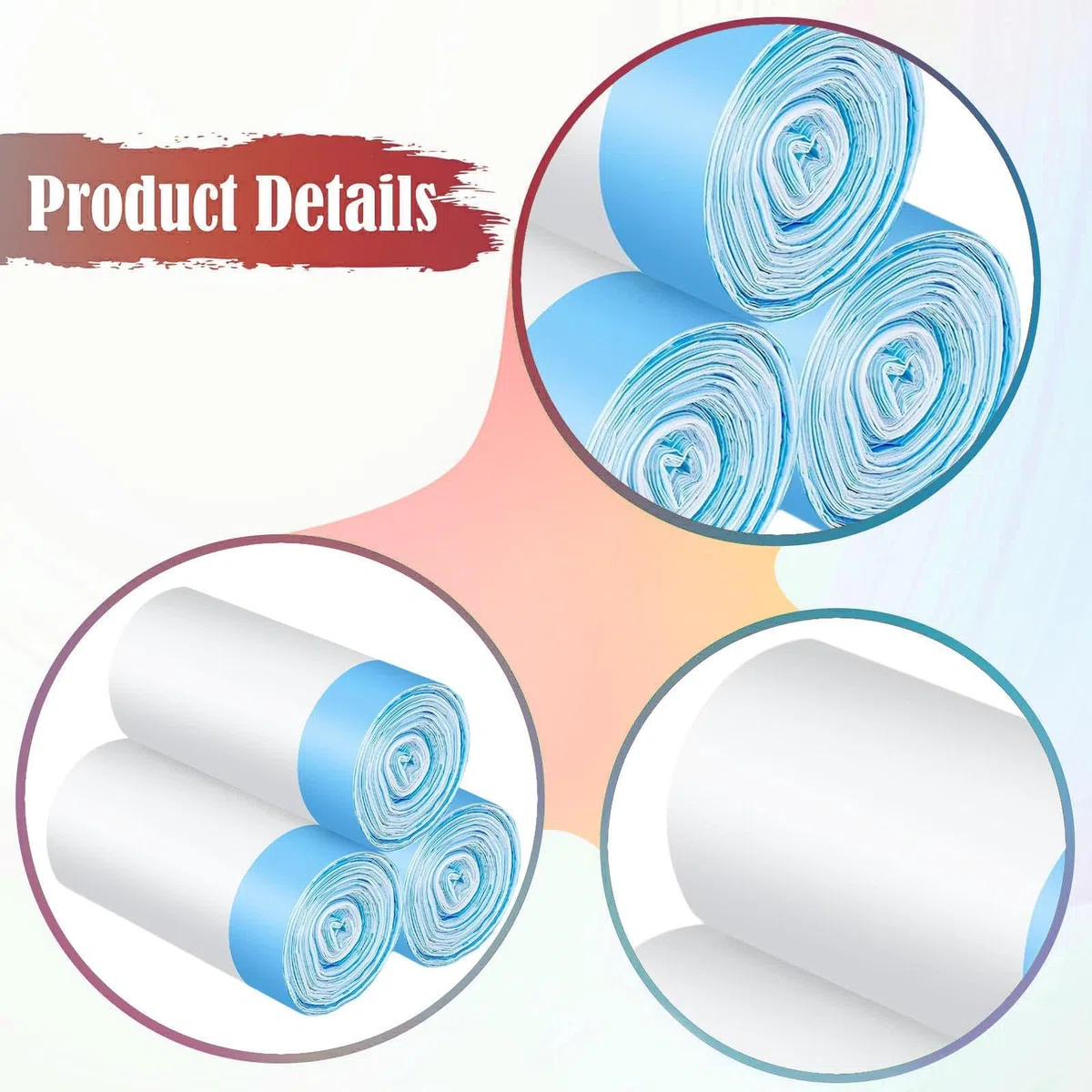 60 Piezas Bolsas para Arena de Gato Bolsas con Cordón Revestimiento Desechable Material HDPE Extragrueso Adecuado para Limpieza Diaria Viajes Uso, Cordón Azul, Individual