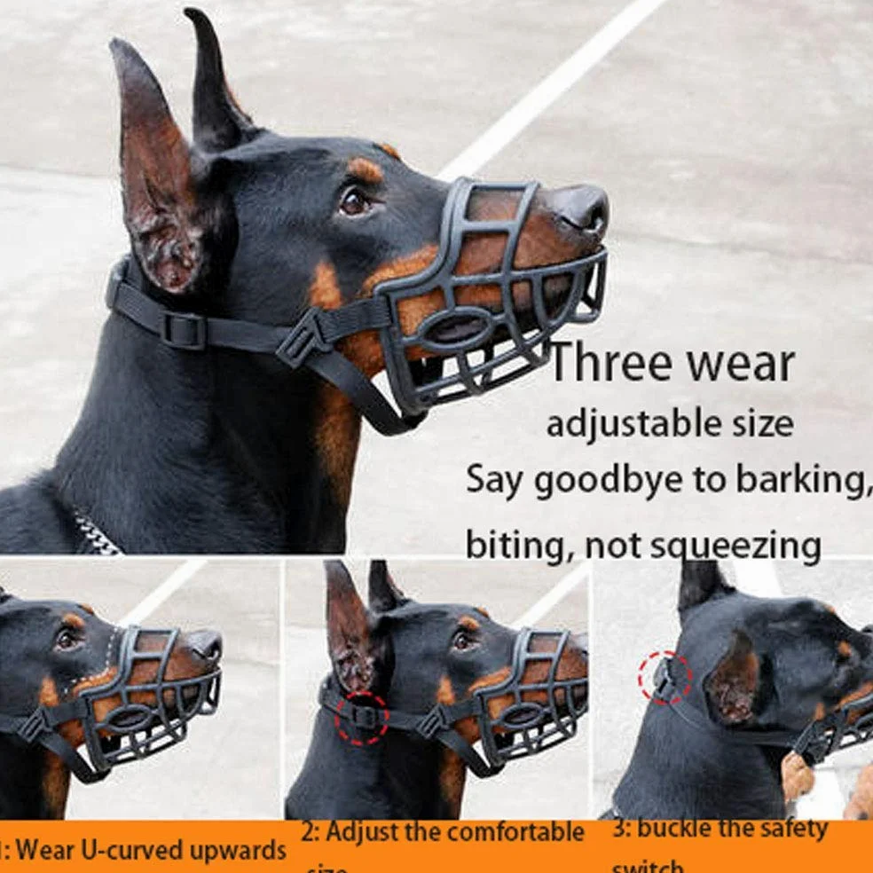 Bozales para Perros, Bozal for Perro Suave y Transpirable con tamaño de Hebilla Ajustable: Protector bucal definitivo for controlar mordeduras, Comidas ladridos