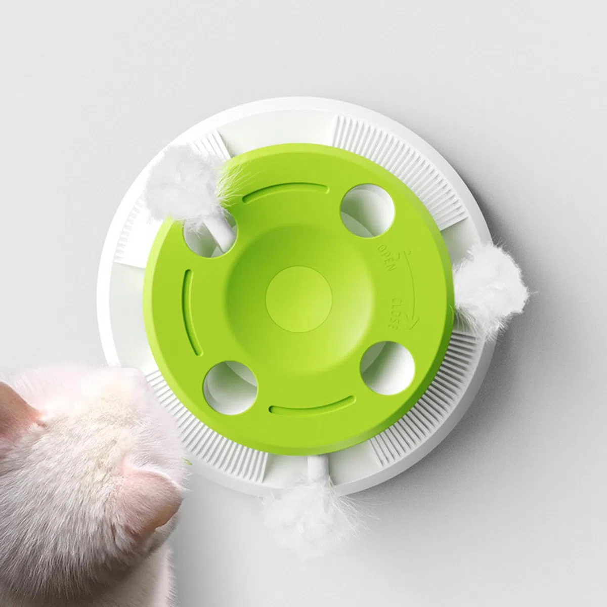 Plato Giratorio eléctrico para Gatos, Divertido Juguete Interactivo para Aumentar la vitalidad del Gato, Juguete Giratorio para Ejercicio físico de Mascotas