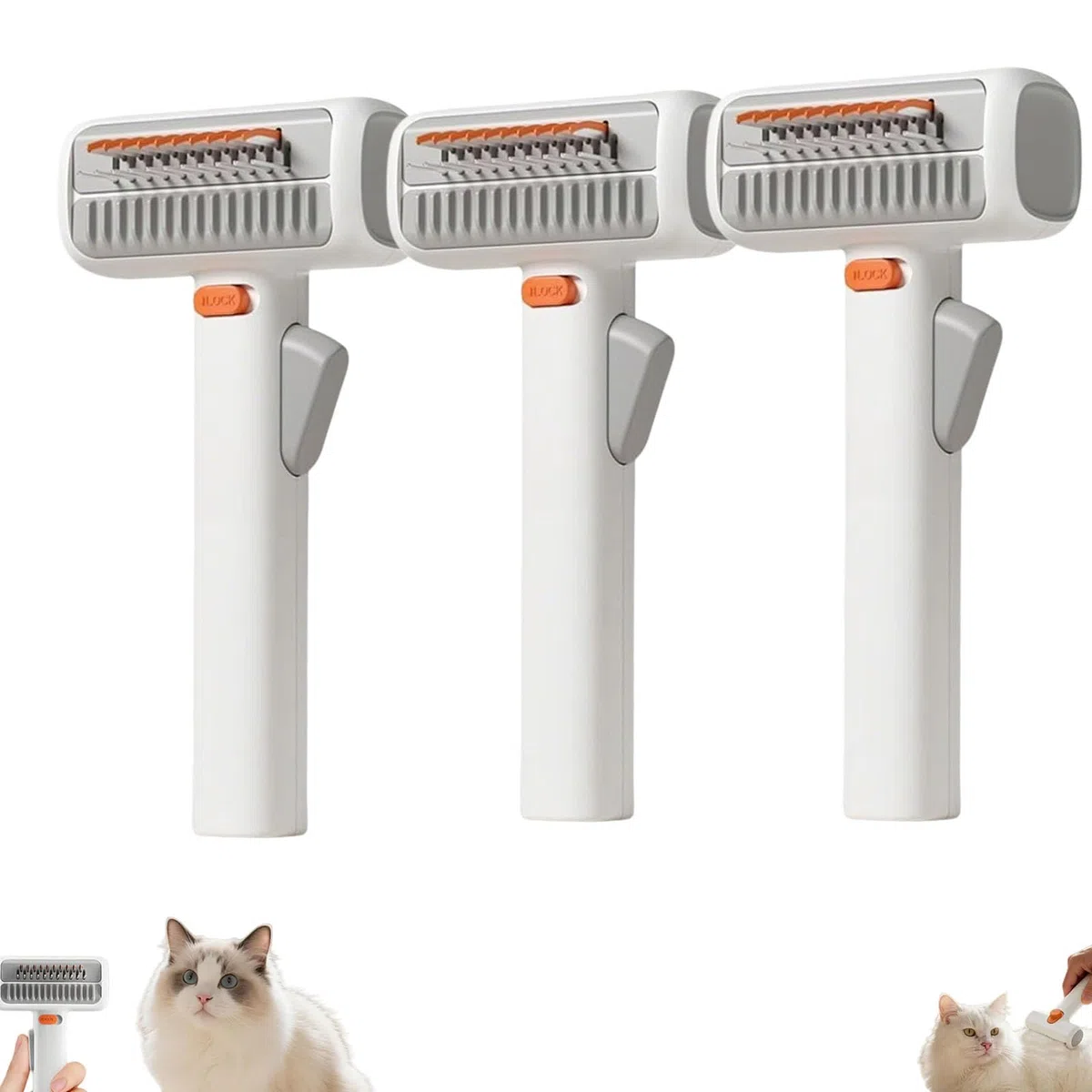 Peine 2 en 1 para desenredar y asear mascotas para perros y gatos, herramienta profesional para desenredar el pelo con dientes dobles de acero inoxidable, peine desenredante y rastrillo de capa