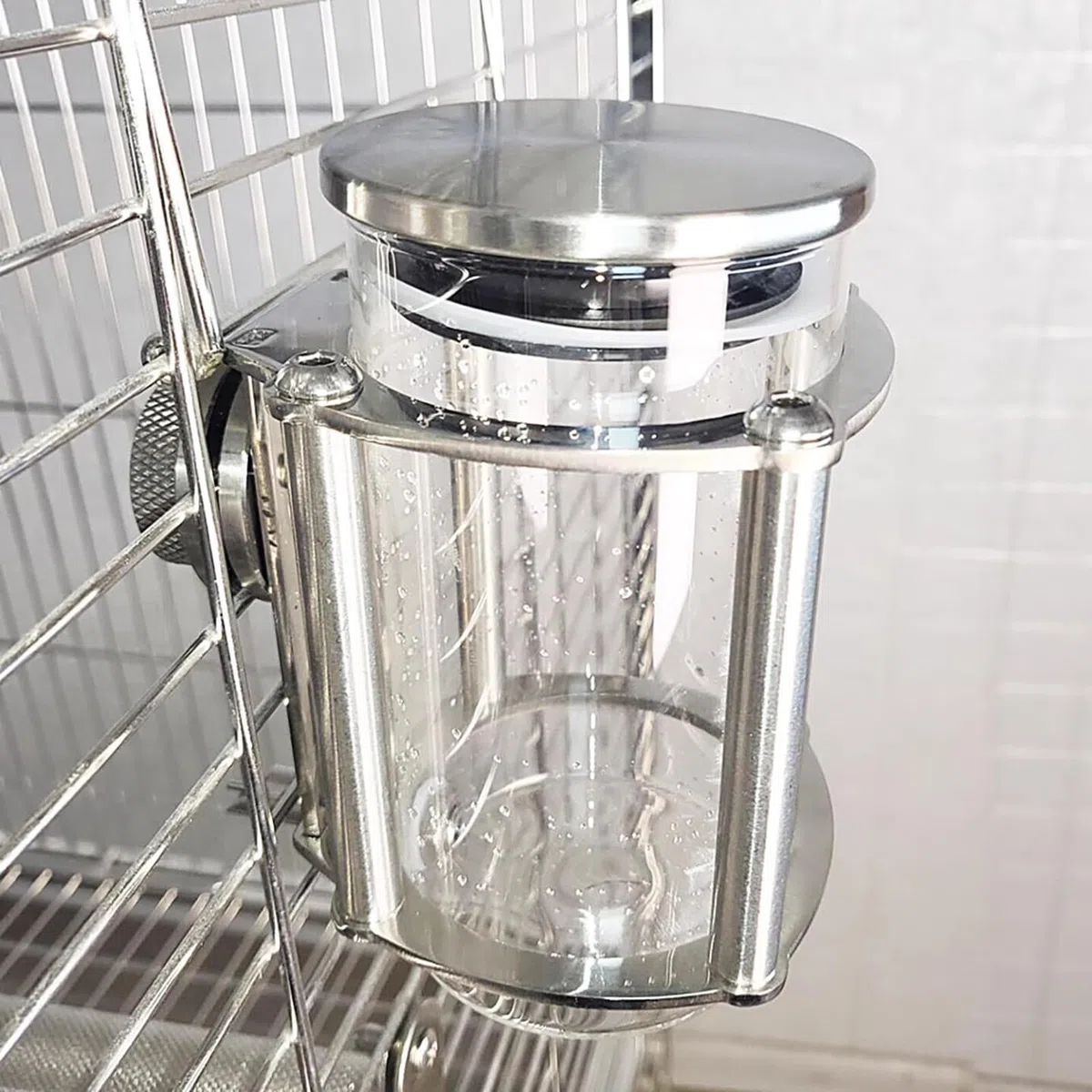 Dispensador de agua para mascotas, botella colgante de acero inoxidable sin goteo para pájaros, loros, conejos y animales pequeños, capacidad de 50 ml/1000 ml