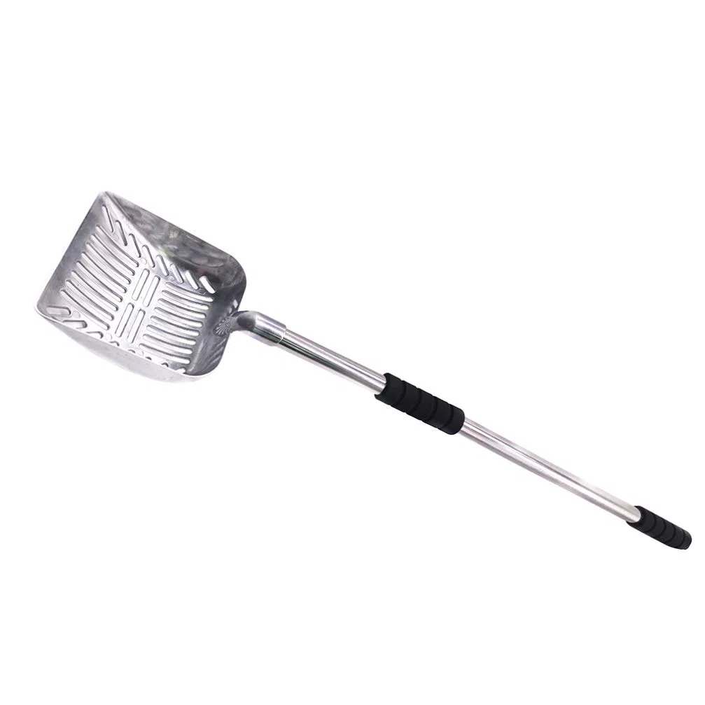 Pala De Arena con Mango Largo Retráctil Pala Perro Basura Scoop Pala De Arena para Gatos Pala Profunda para Arena para Gatos Pala para Arena con Mango Largo Arena para Perros Metal