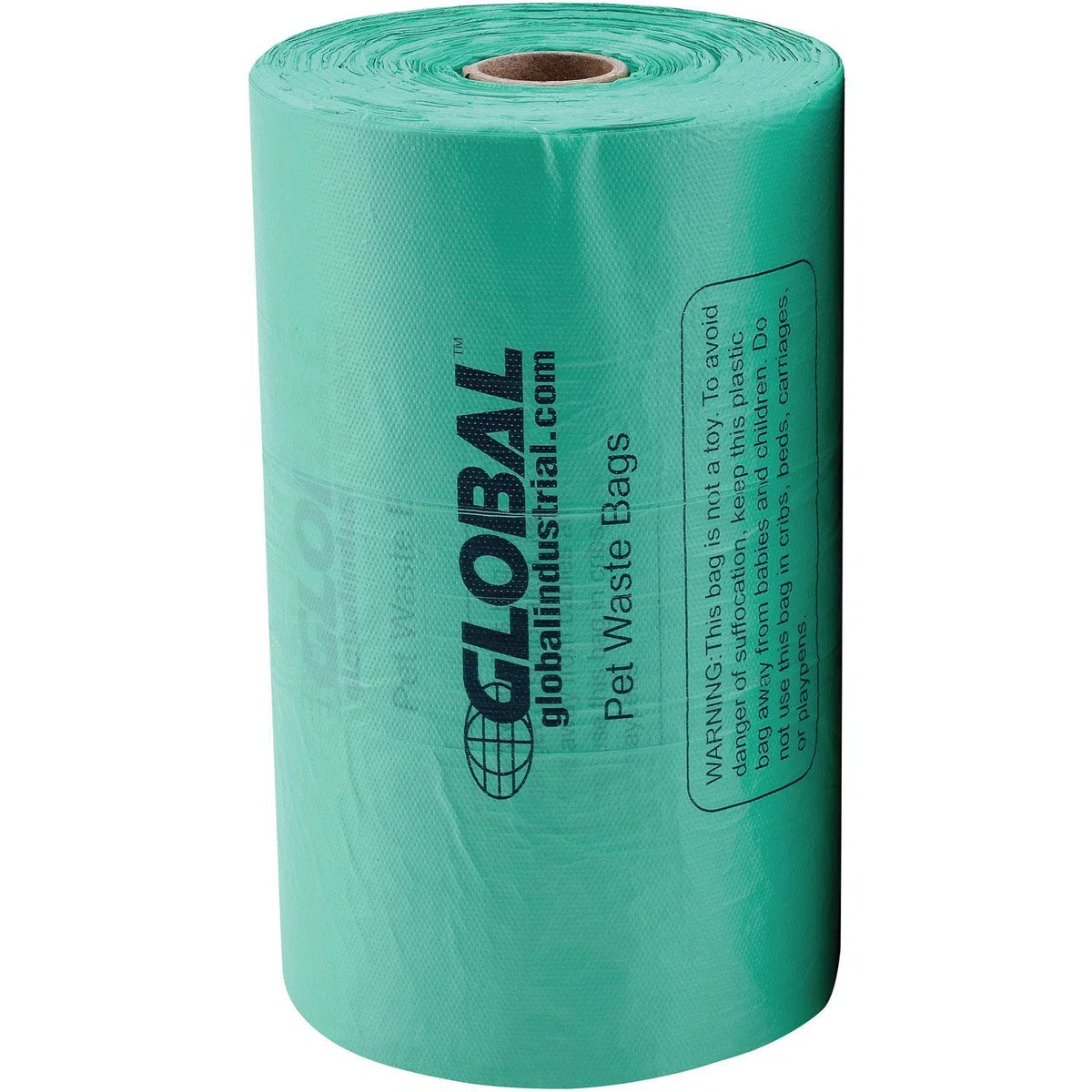 Global Industrial Bolsas de plástico para residuos de mascotas con asas, color verde, 400 bolsas/rollo