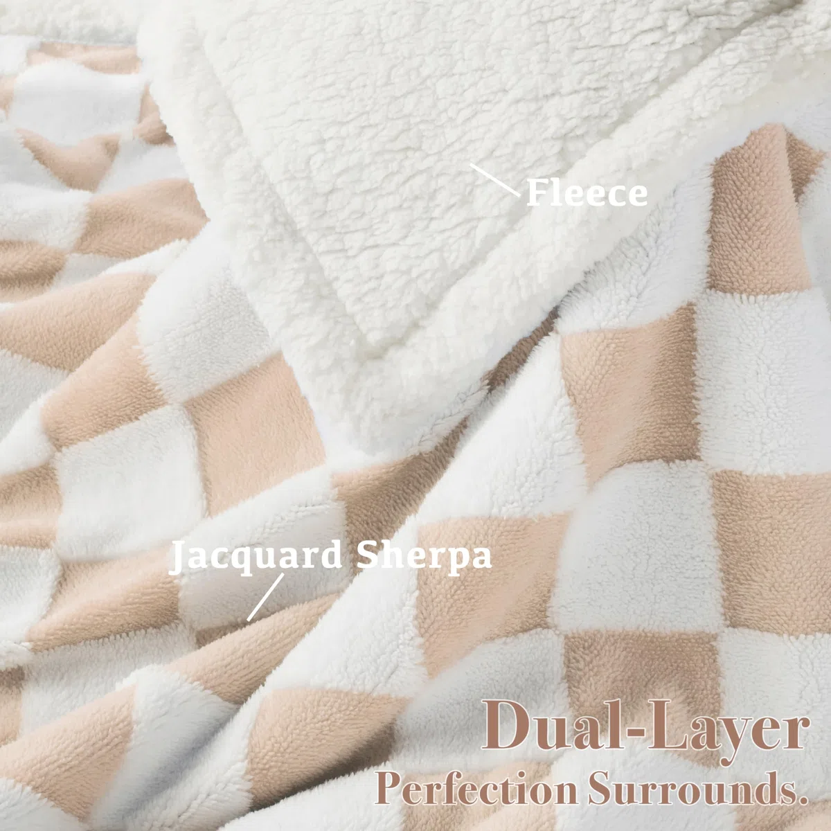 Ohocut Manta a cuadros para perro, manta sherpa jacquard beige caqui para perros y gatos pequeños, bonito estilo estético, manta de forro polar esponjoso para protección de sofá, lavable, 30 x 40