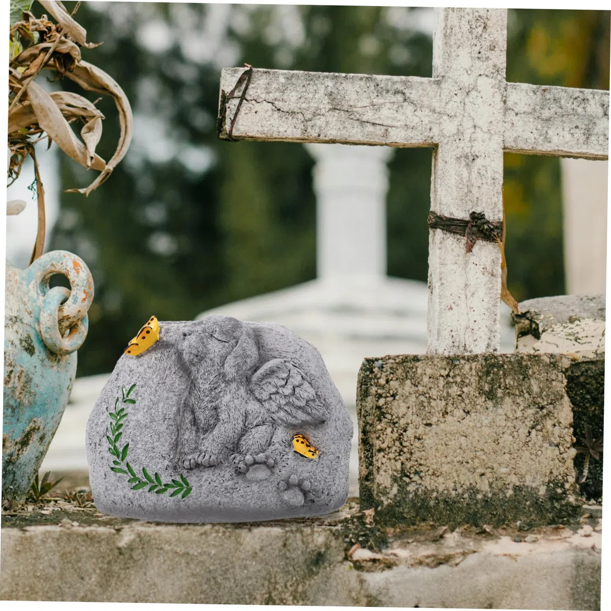 Lápida Conmemorativa para Perros de Resina, Maceta Exterior