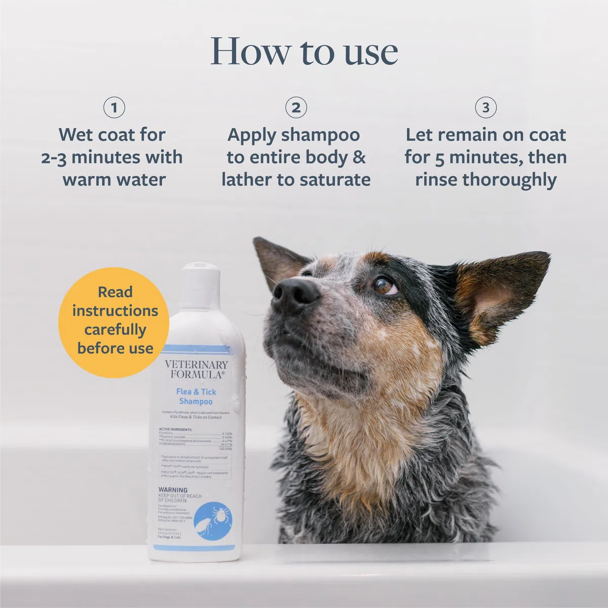 Veterinary Formula Champú para pulgas y garrapatas para Perros y Gatos, 16 onzas – Champú para pulgas para Perros y Gatos con piretro para Matar pulgas, garrapatas al Contacto, Limpia y exfolia