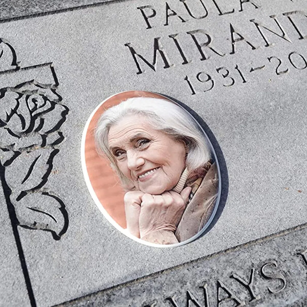 Imágenes de lápida, Foto Conmemorativa de cerámica, Foto de Porcelana en Color, Imagen Conmemorativa Ovalada para lápidas o Piedras de jardín, Ovalada (3,5 "X 4,7")
