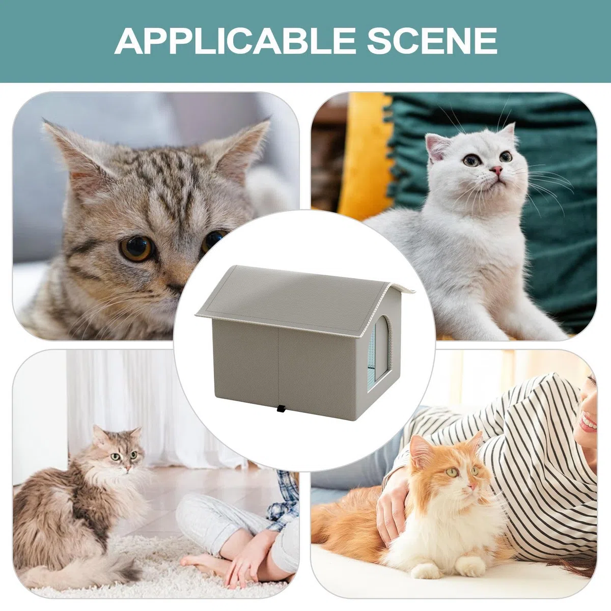 Caseta Aislada para Gatos Suministros Mascotas Camas Perros Muebles