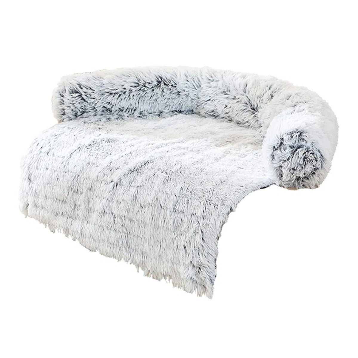 Sofá de Felpa Sofá Cama de Felpa for Camas de Felpa de Invierno Cojín Cama de Felpa Cama for Mascotas for Coche Confort Cálido for Accesorios de Perreras/296(Gradient Gray rounde)