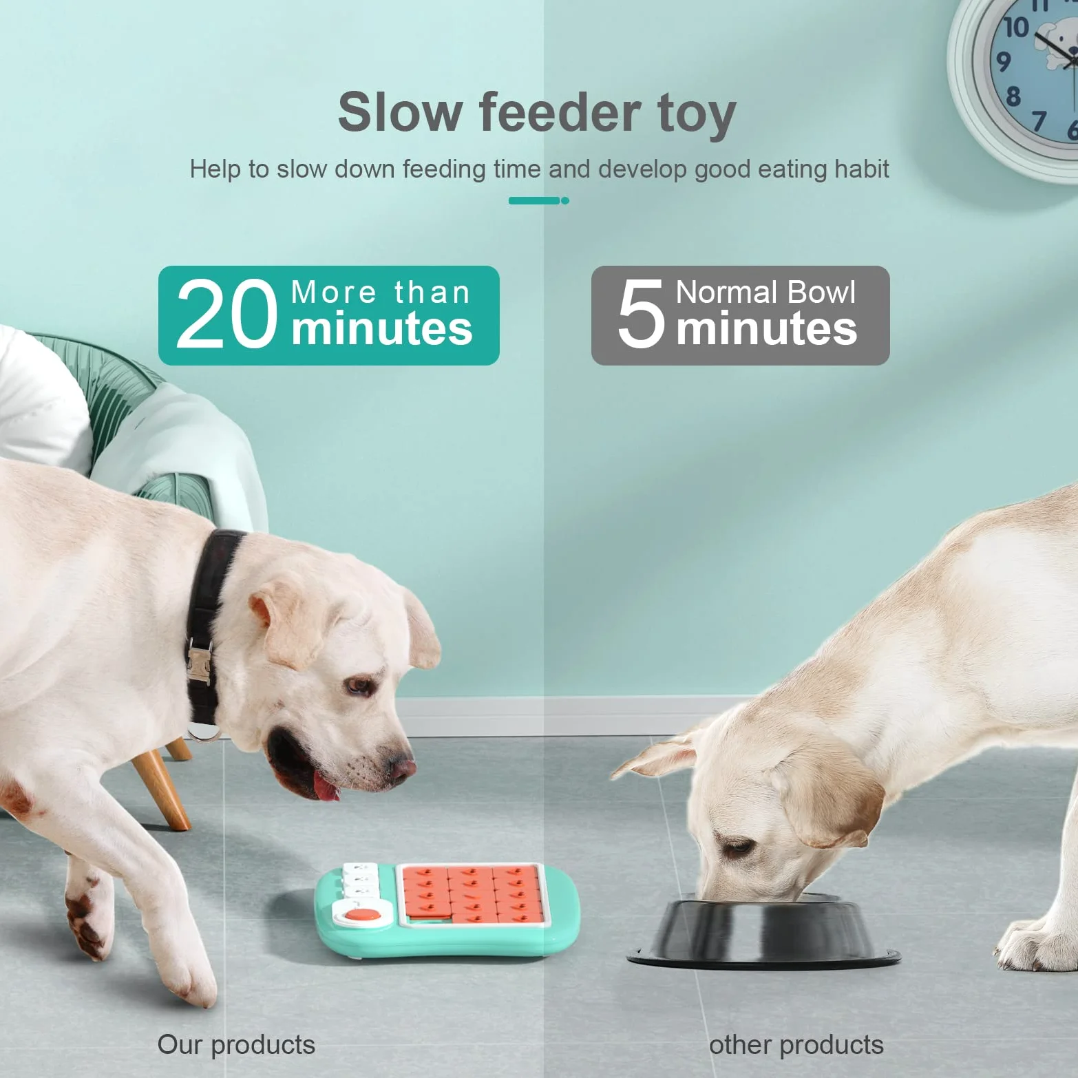 FOXMM - Puzle interactivo para perros, juguete para entrenamiento de coeficiente intelectual y estimulación mental, dispensador de premio con diseño chirriante para perros grandes, medianos y pequeños