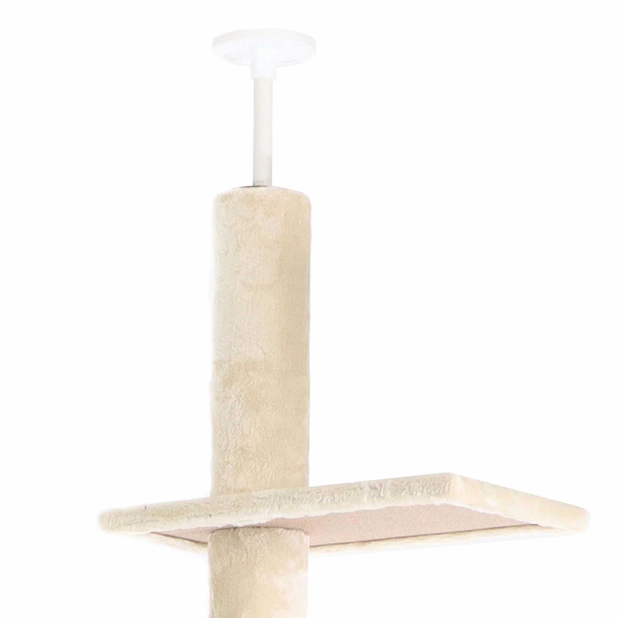 Fudajo Árbol rascador Suelo a Techo Beige 230-276cm Ajustable en Altura 4 Plataformas sisal
