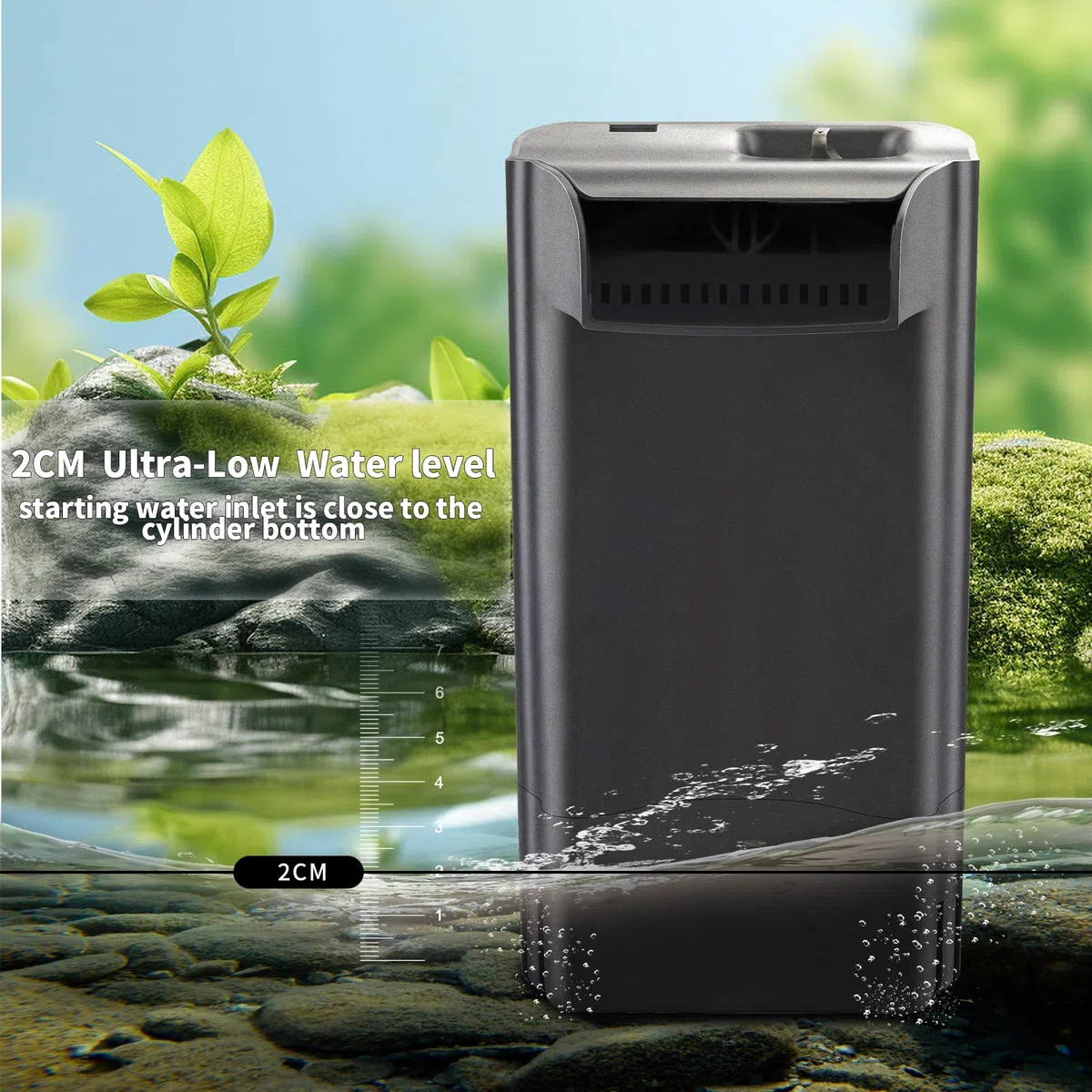 Filtro de Tanque de Tortuga Mejorado, filtros internos Ajustables para Acuario, Filtro silencioso de Cascada de Reptiles, biofiltración, bajo Nivel de Agua para Reptiles, camarones, Ranas