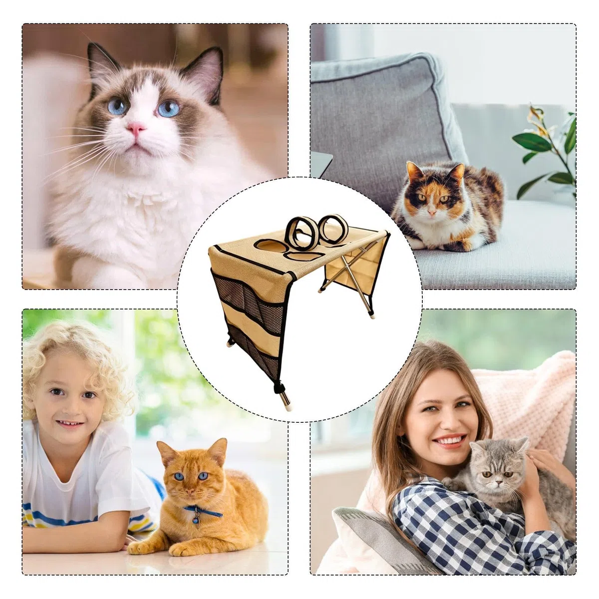 Mesa de Peluquería para Gatos Mesa de Soporte Desmontable pequeña y