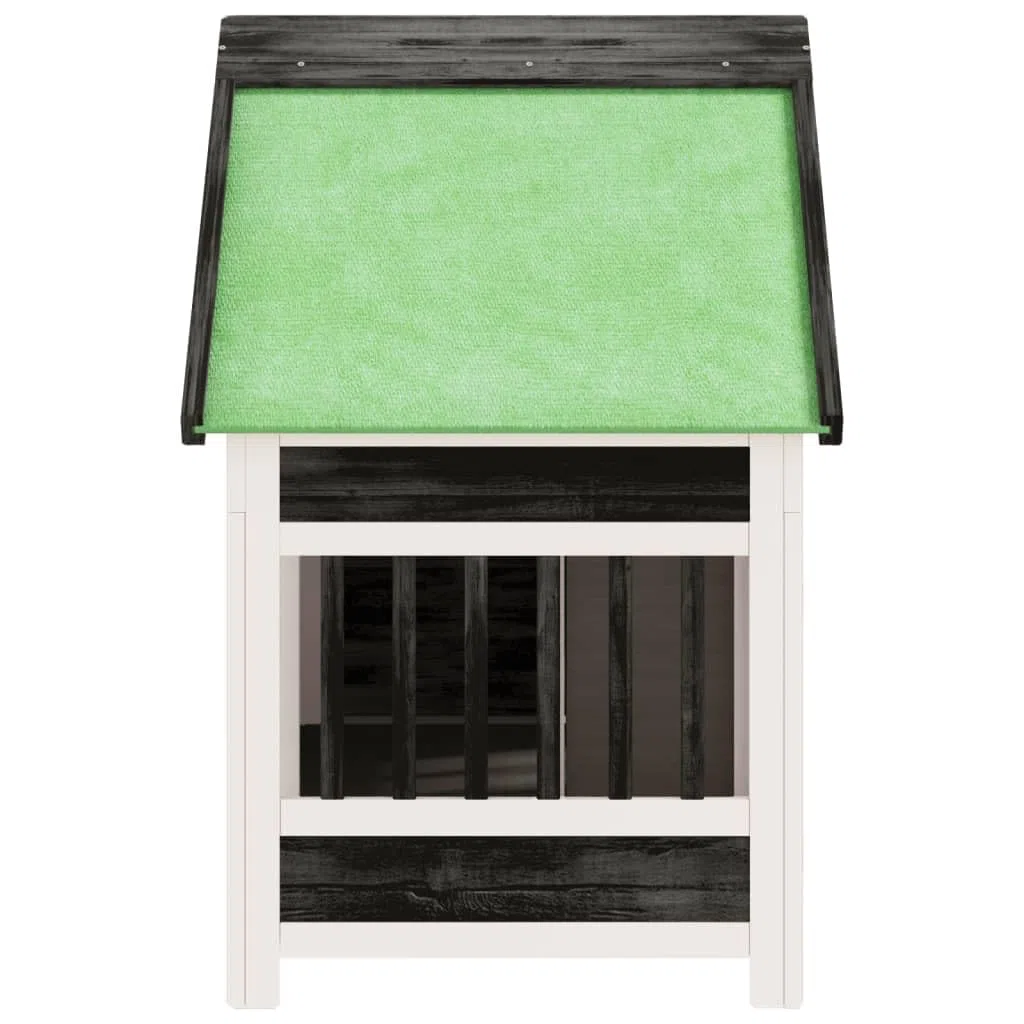 Caseta para perros gris de madera maciza de pino 96 x 60,5 x 87 cm con techo impermeable, gran entrada para jardín, protección y seguridad para cachorros, perros, animales pequeños