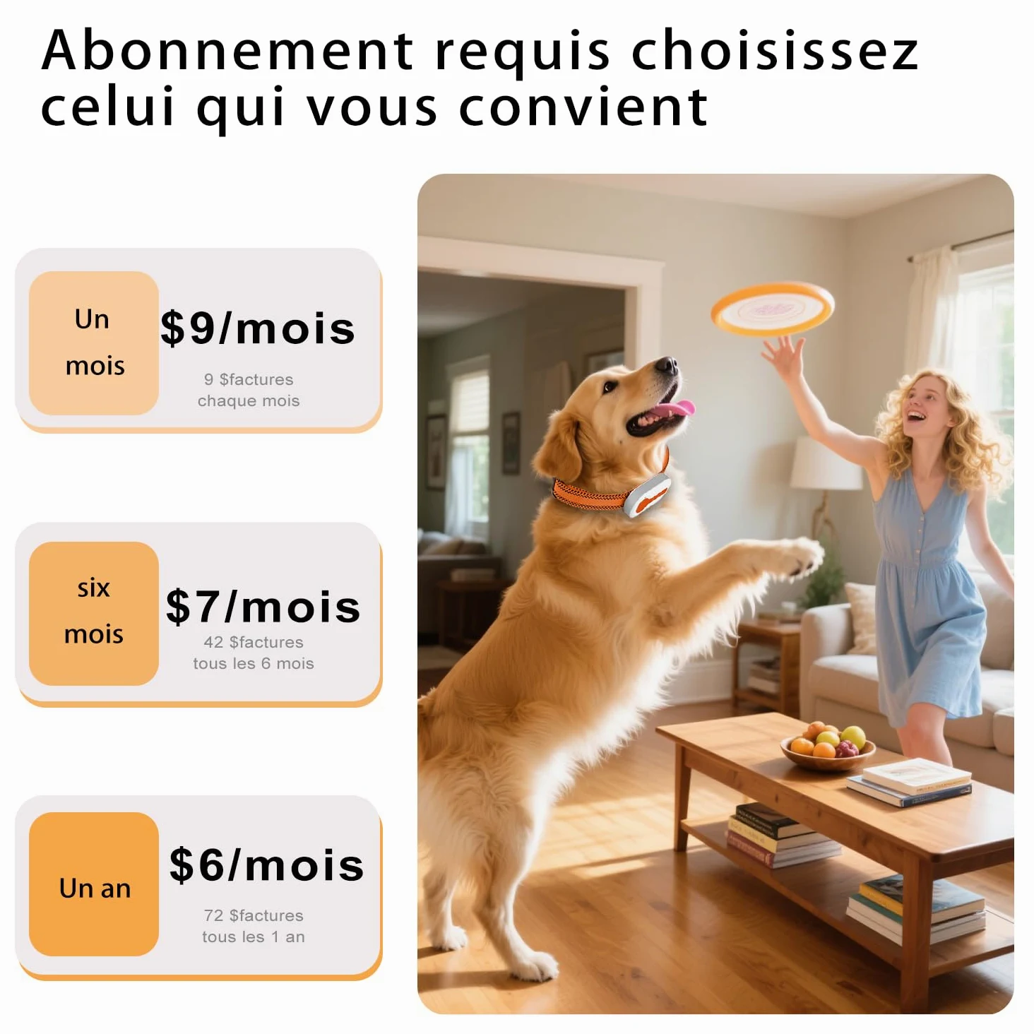 ROTX Rastreador GPS para perros, alerta en tiempo real, ubicación de valla virtual para mascotas de más de 11 libras, collar de perro y gato, accesorio de suscripción de color aleatorio, resistente al