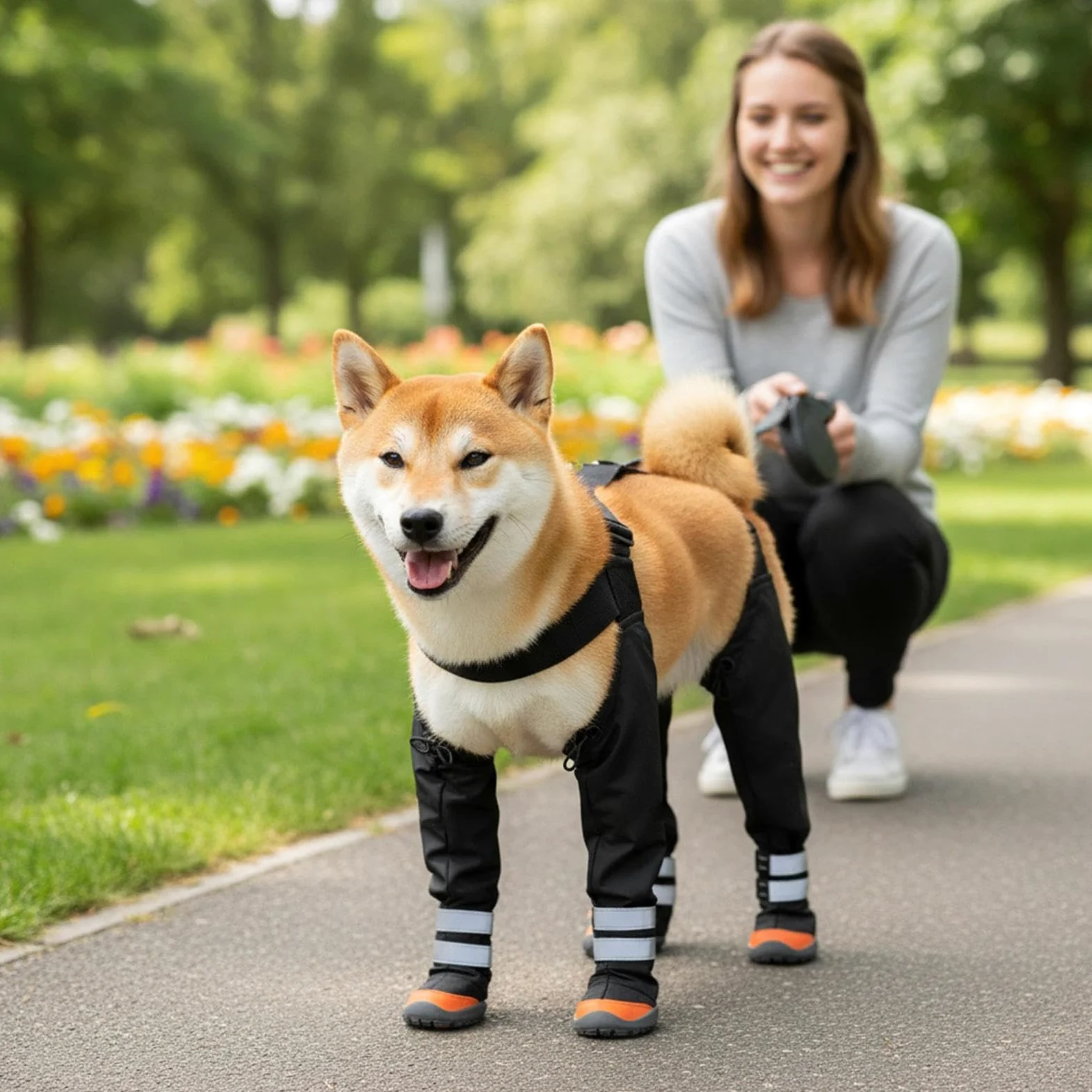 Botas con Arneses para Perros Protector Impermeable Antideslizante