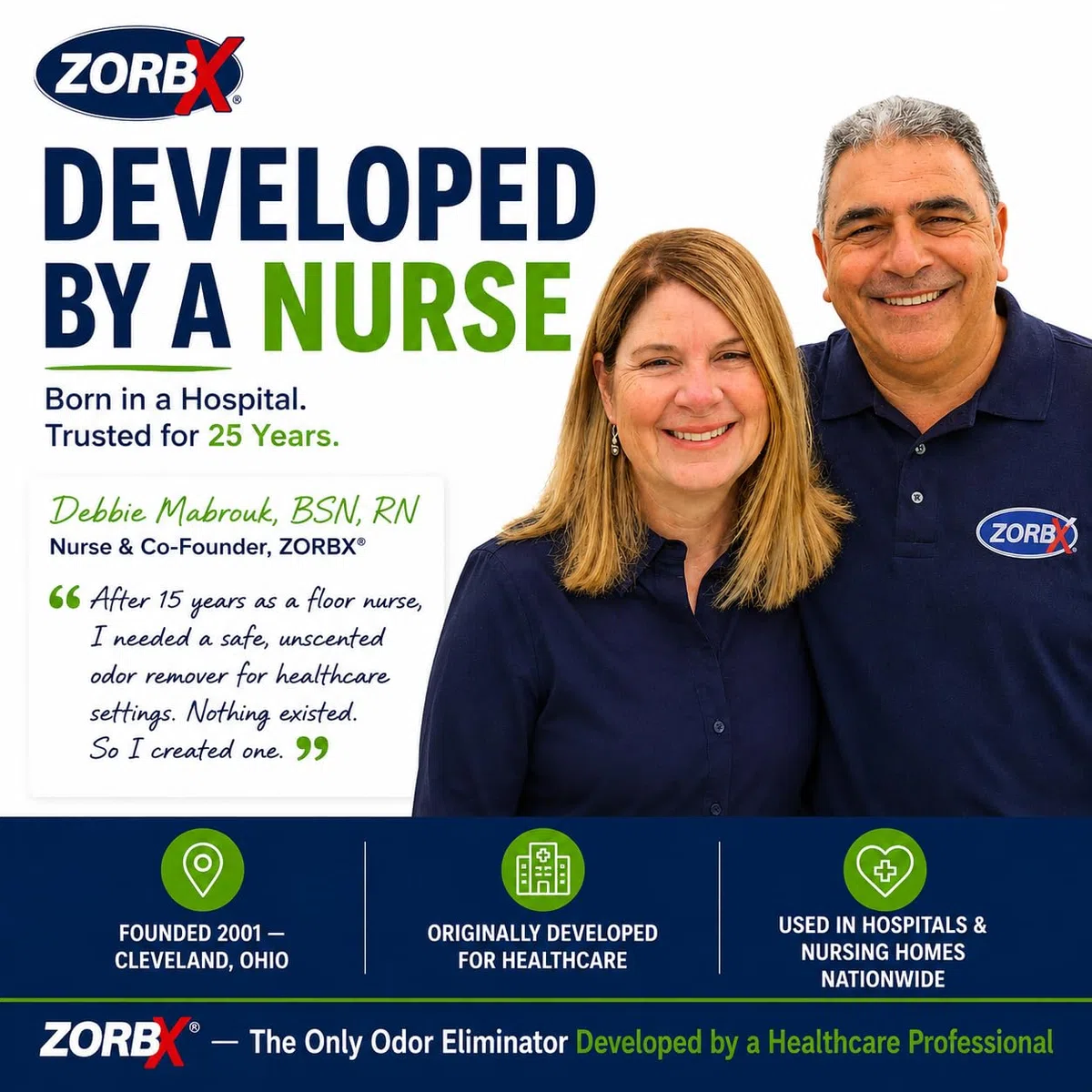 ZORBX Eliminador de olores sin perfume para olores fuertes, utilizado en hospitales e instalaciones sanitarias, fórmula avanzada, spray removedor de olores de acción rápida para perros, gatos, casa y