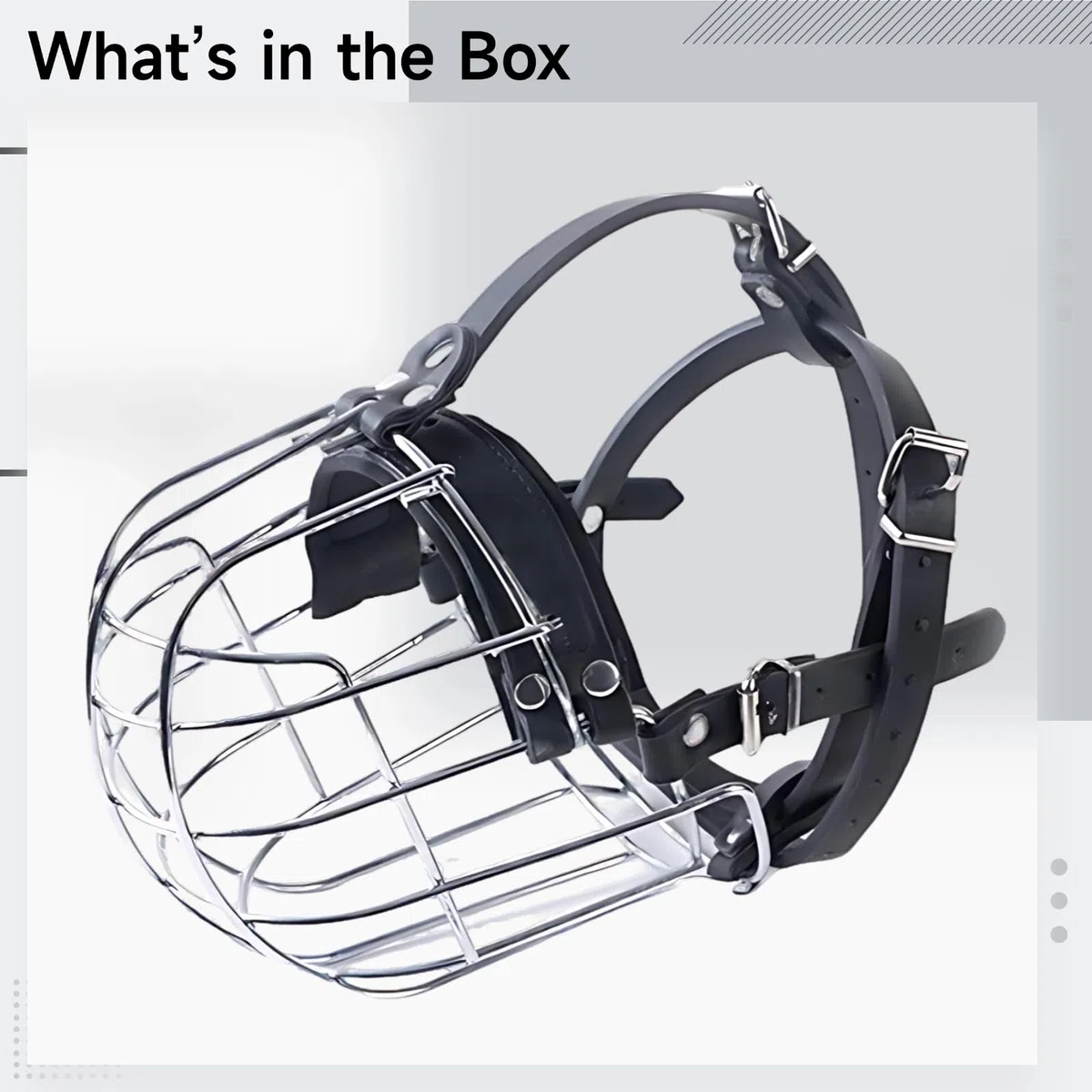 Bozal de metal para perros, cesta bozal para perros muy grandes, para ladridos y mordeduras, hierro galvanizado con piel sintética, longitud 16 cm