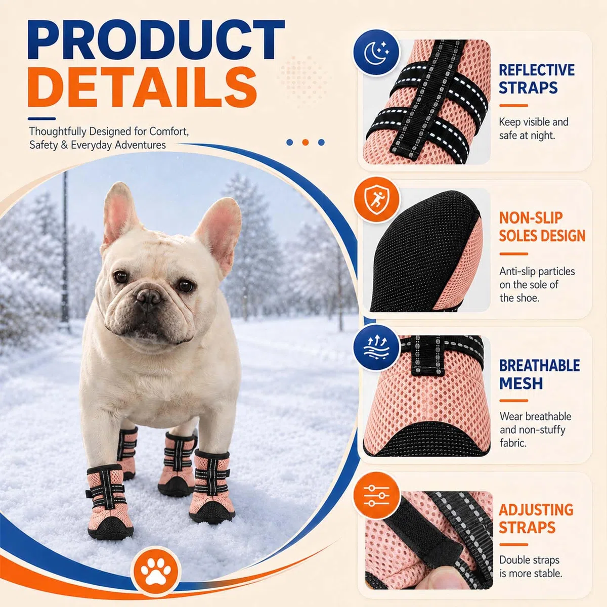 Zapatos para pasear perros para pavimento caliente, senderismo