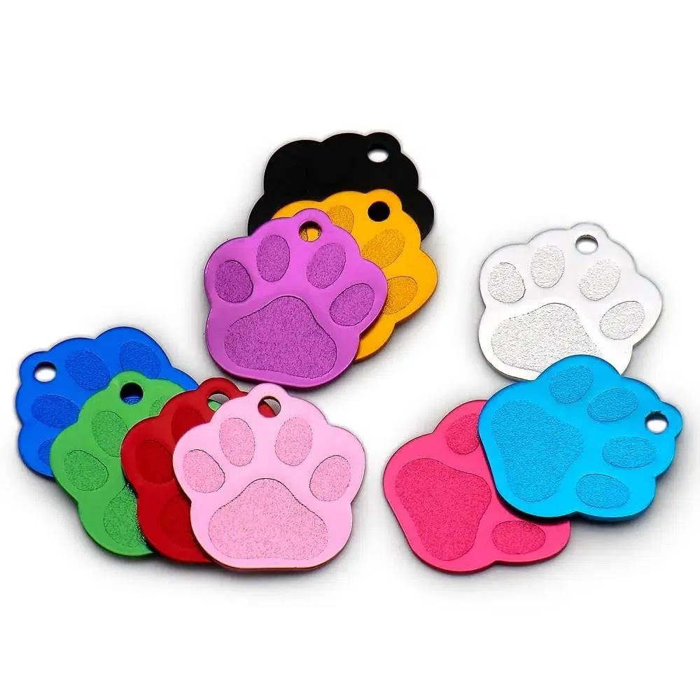 Venta Al Por Mayor 100 PCS Placa De Identificación De Perro Gato Grabada Personalizada Etiqueta De Identificación De Mascota Personalizada Placa De Identificación Etiqueta En Blanco De Aluminio