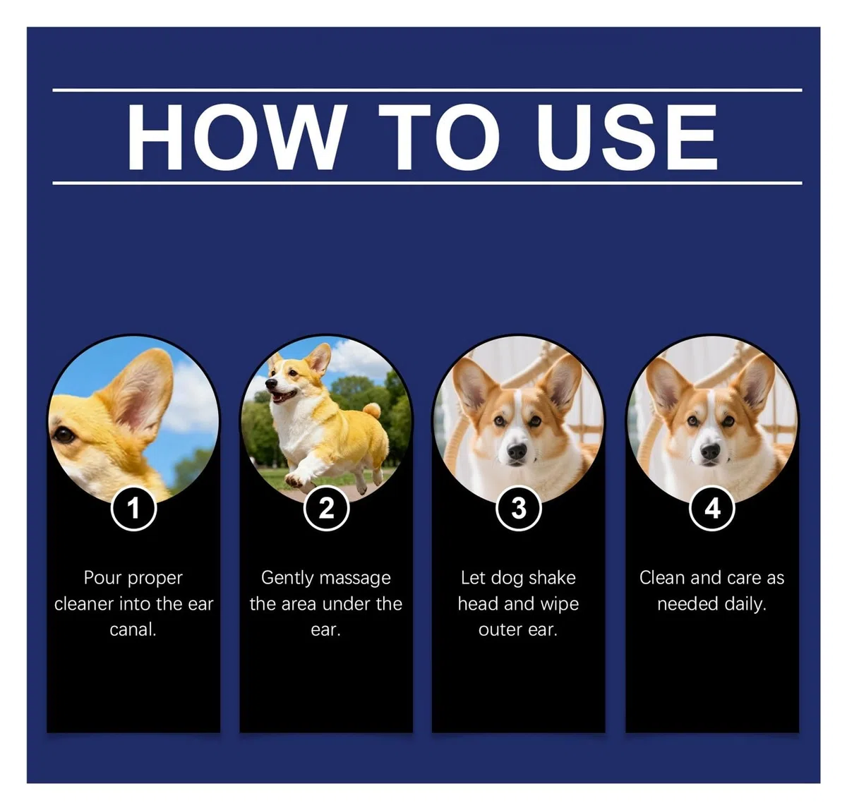 Limpiador De Oídos For Perros 60 Ml, Una Parte Esencial del Cuidado Diario De Las Mascotas(3pcs)