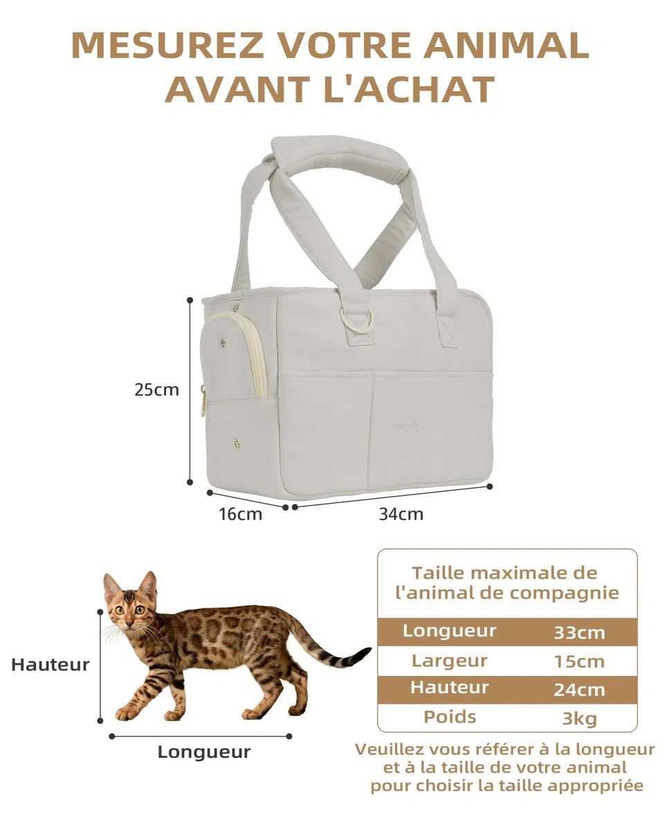 ONECUTE Bolsa de transporte para gatos y cachorros, transpirable y plegable, bolsa de viaje, bolsa de hombro, bolso para perros pequeños, capacidad de carga hasta 3 kg (pequeño, gris)