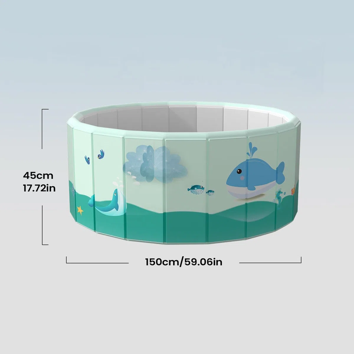 Piscina Plegable No Inflable - Bañera Portátil Interactiva De PVC | Piscina Esférica Exterior con Agujero De Drenaje En El Fondo para Adultos, Familia, Perro, Mascota