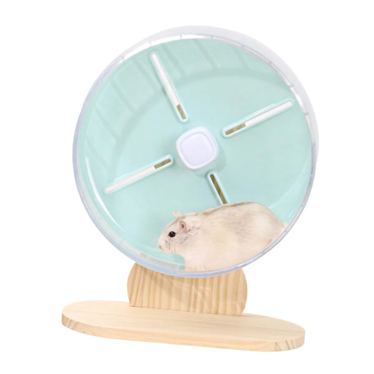 Rueda Silenciosa para Hámster y Chinchilla con Soporte Estable Accesorio de Ejercicio para Pequeños Roedores Azul para Mascotas y Saludables