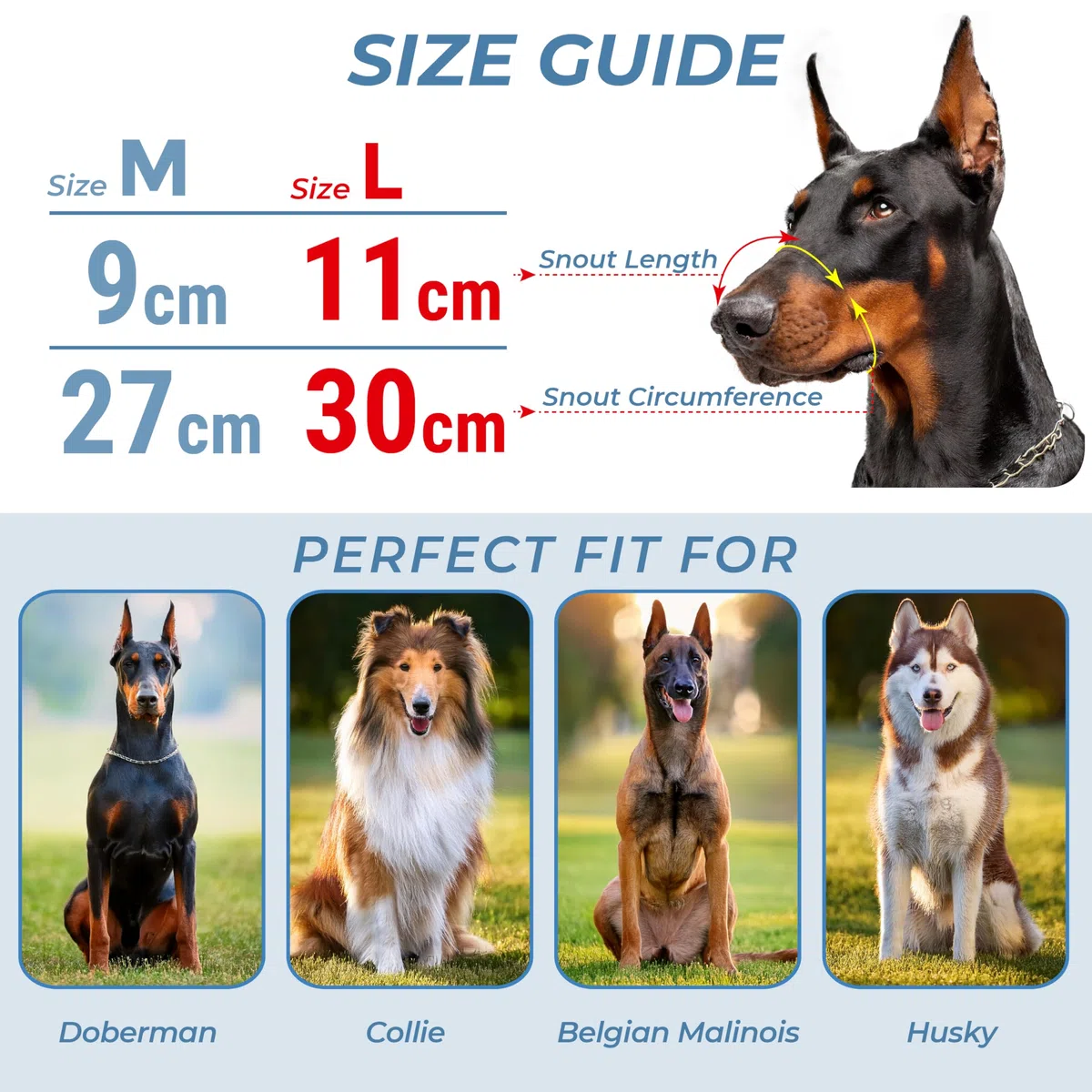 Bozal para perro Doberman L