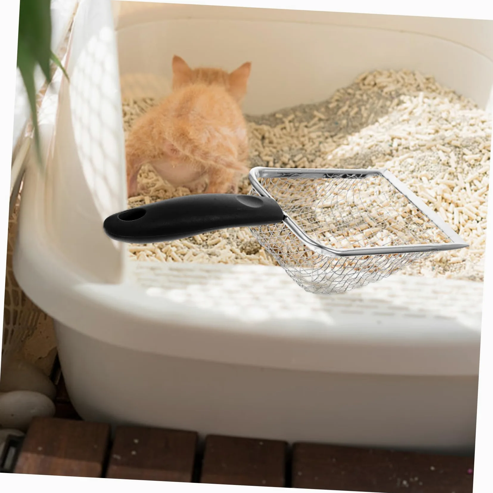 Pala para Arena de Gato, Pala for Arena for Gatos, Uso doméstico, Pala for for Reptiles, Boca de espátula for precisión(Black)