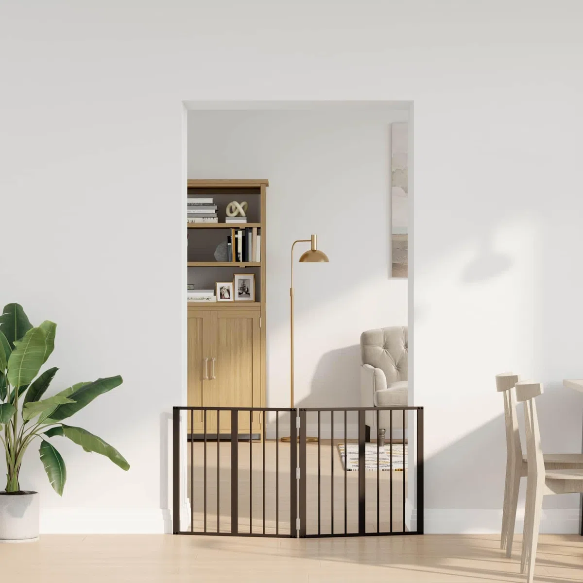 Portería para perros, 2 unidades, color negro, de acero galvanizado, 60 x 60 cm, plegable y plegable, parque modular y barrera para cachorros y perros, protección segura para interior y
