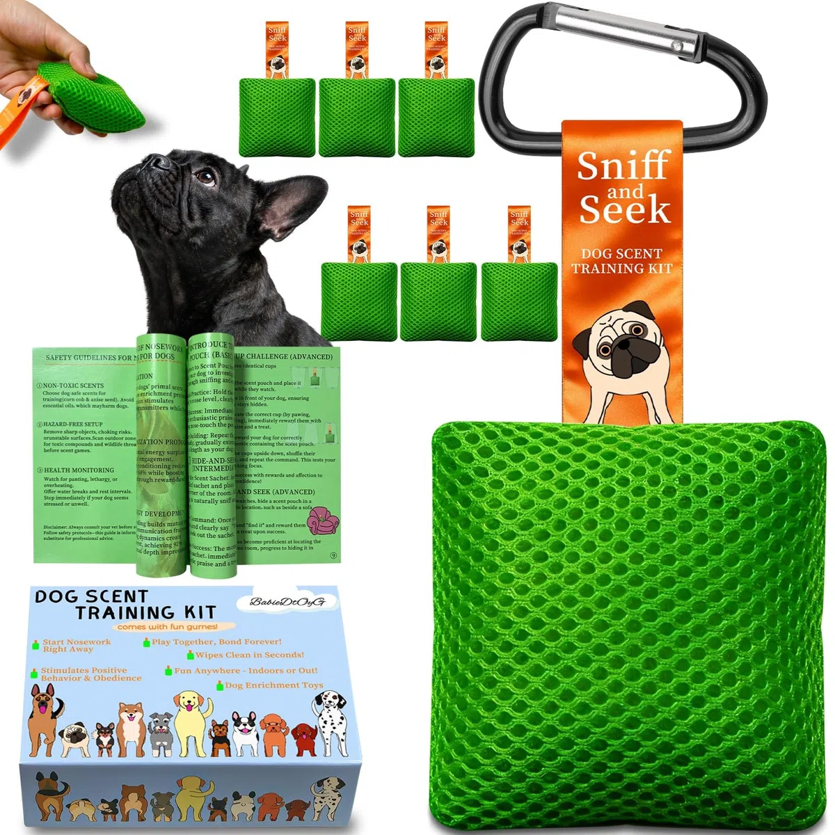 Kit de Entrenamiento de Aroma para Perros, Juegos cerebrales para Perros, Juguetes para esconderse y Buscar, Juegos para Perros, Divertido Trabajo de Nariz para Perros, Juguetes para