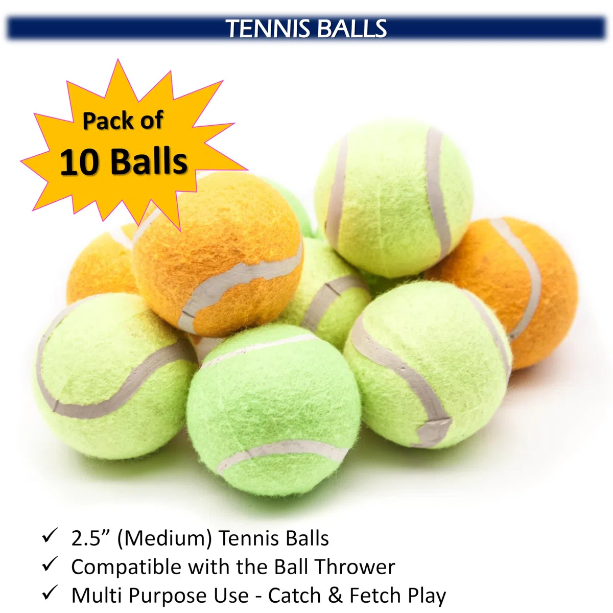 1 lanzador de pelotas de perro duradero y largo de 60 cm, 1 pelota de tenis para perros, fluorescente, neón, cabeza en zigzag, juguete lanzador, recogida manos libres, uso al aire libre